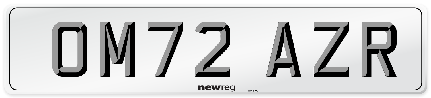 OM72 AZR Front Number Plate