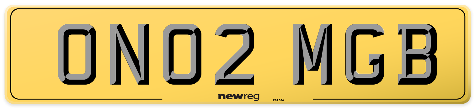 ON02 MGB Rear Number Plate