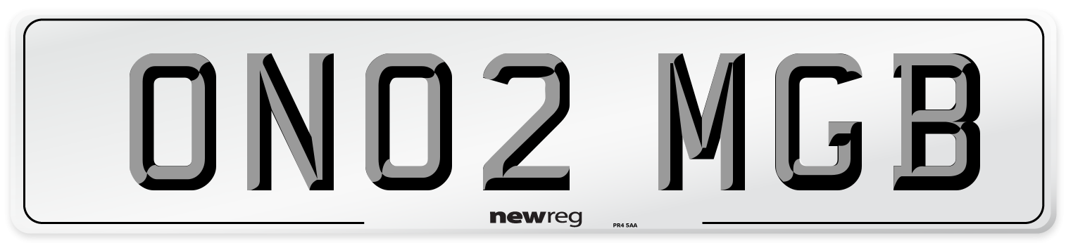 ON02 MGB Front Number Plate