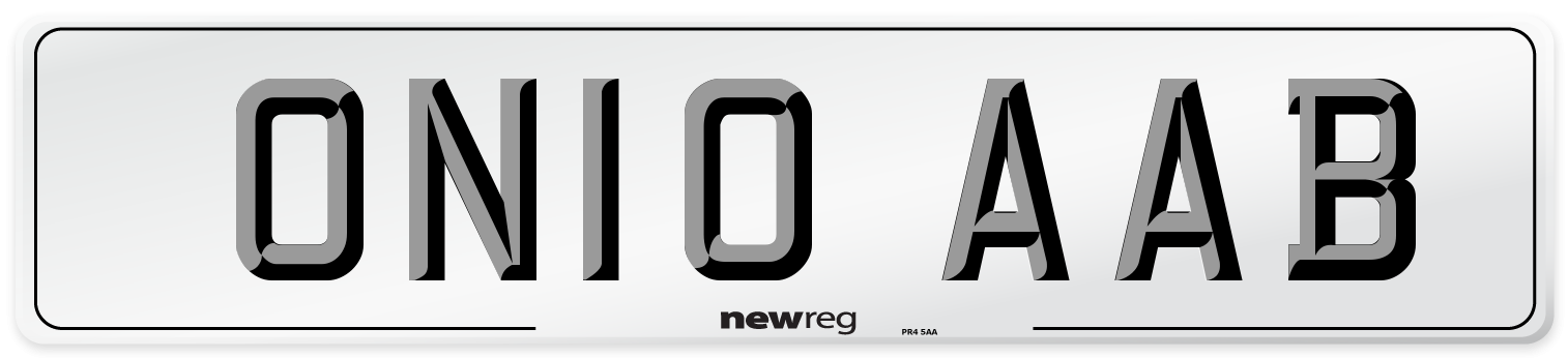 ON10 AAB Front Number Plate