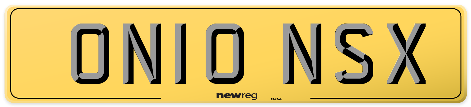 ON10 NSX Rear Number Plate