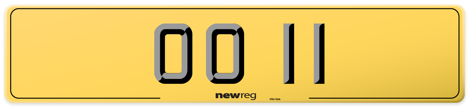 OO 11 Rear Number Plate