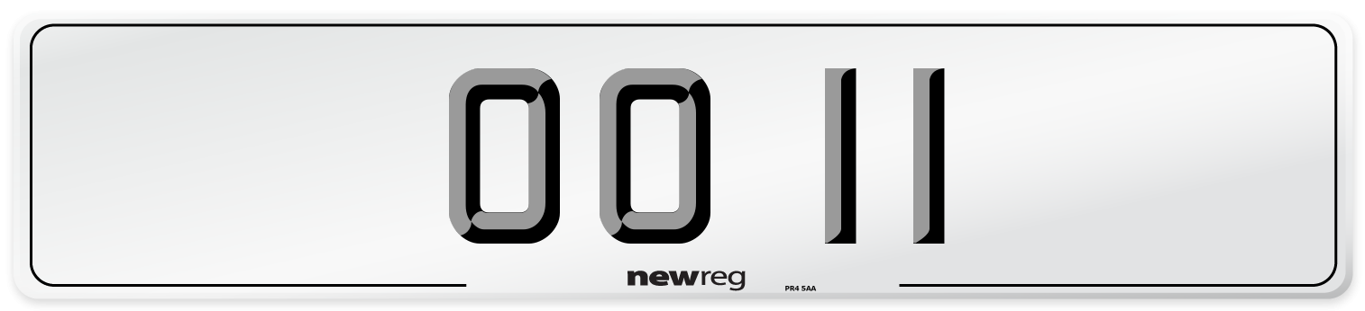 OO 11 Front Number Plate
