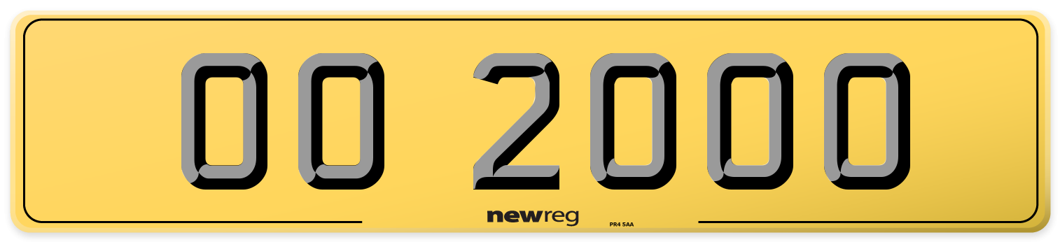 OO 2000 Rear Number Plate