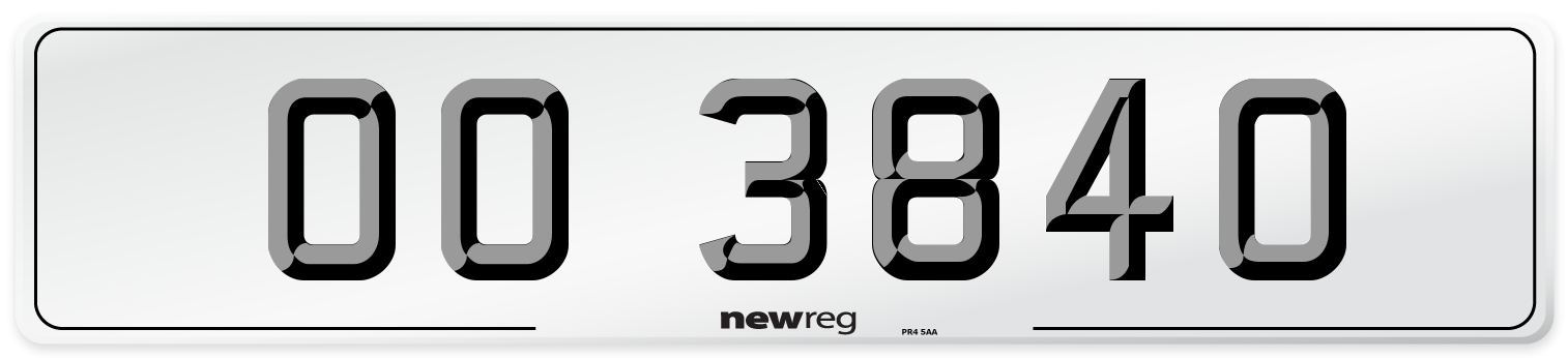 OO 3840 Front Number Plate