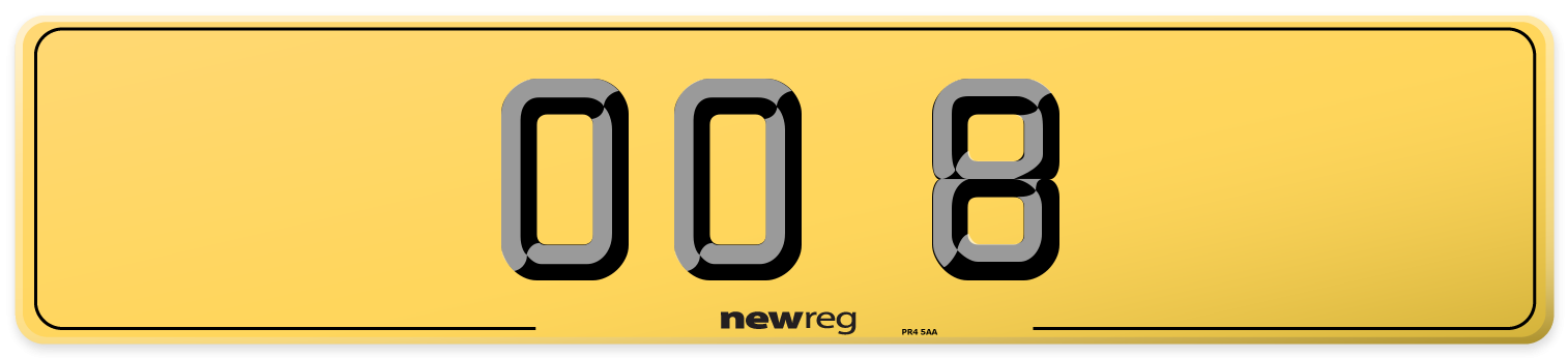 OO 8 Rear Number Plate