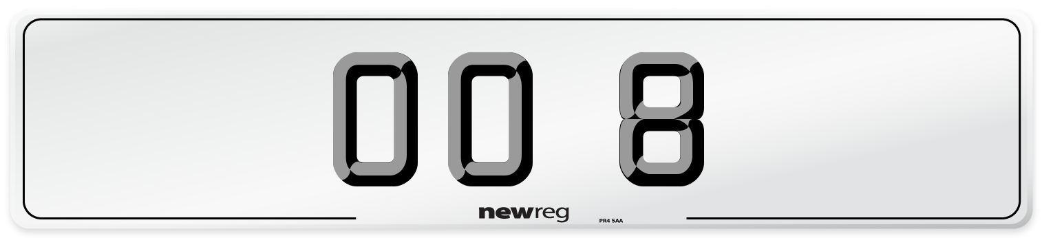 OO 8 Front Number Plate