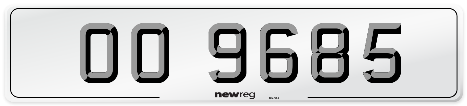 OO 9685 Front Number Plate
