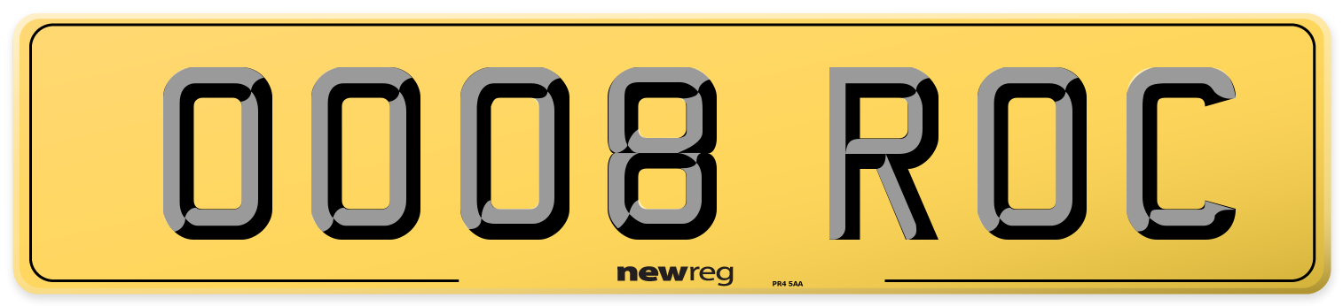 OO08 ROC Rear Number Plate