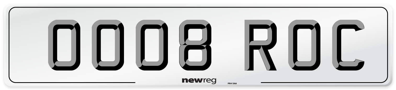 OO08 ROC Front Number Plate