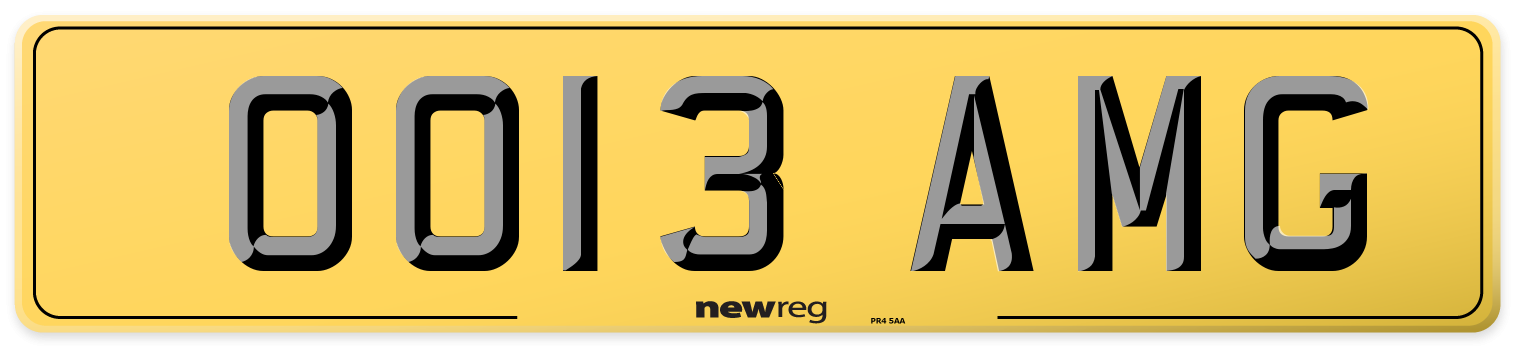 OO13 AMG Rear Number Plate