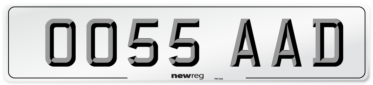 OO55 AAD Front Number Plate