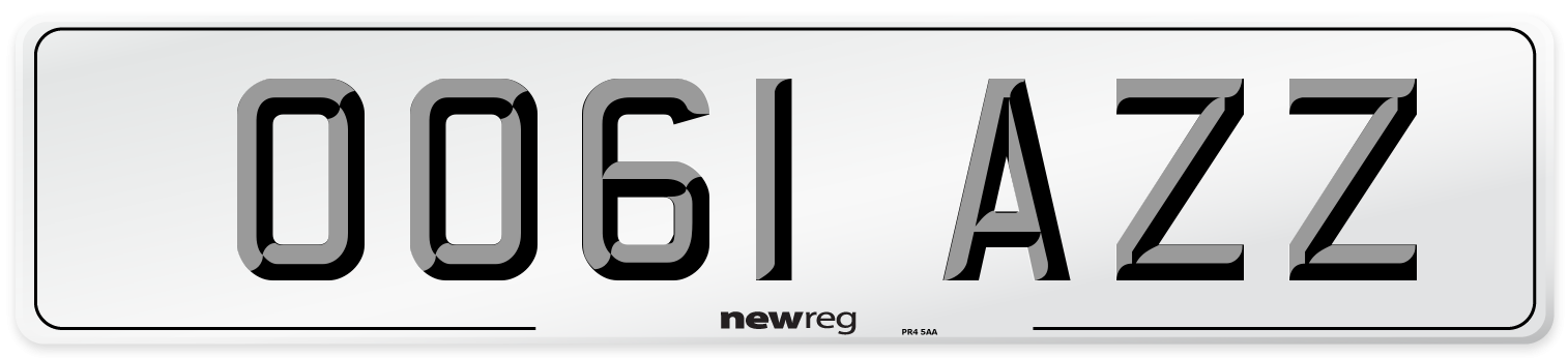 OO61 AZZ Front Number Plate