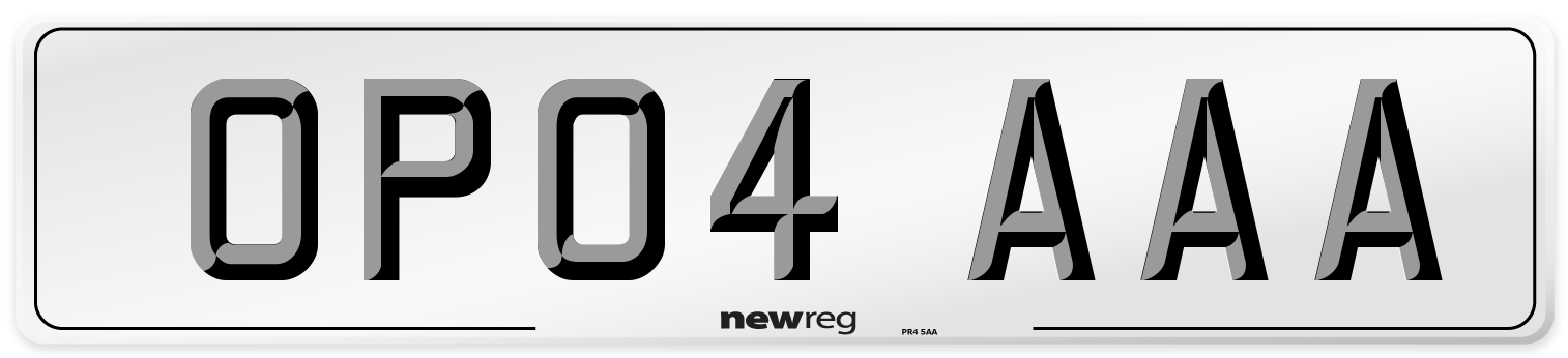OP04 AAA Front Number Plate
