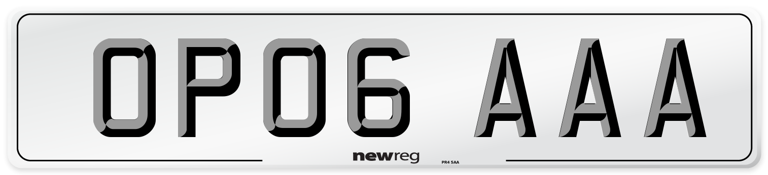 OP06 AAA Front Number Plate