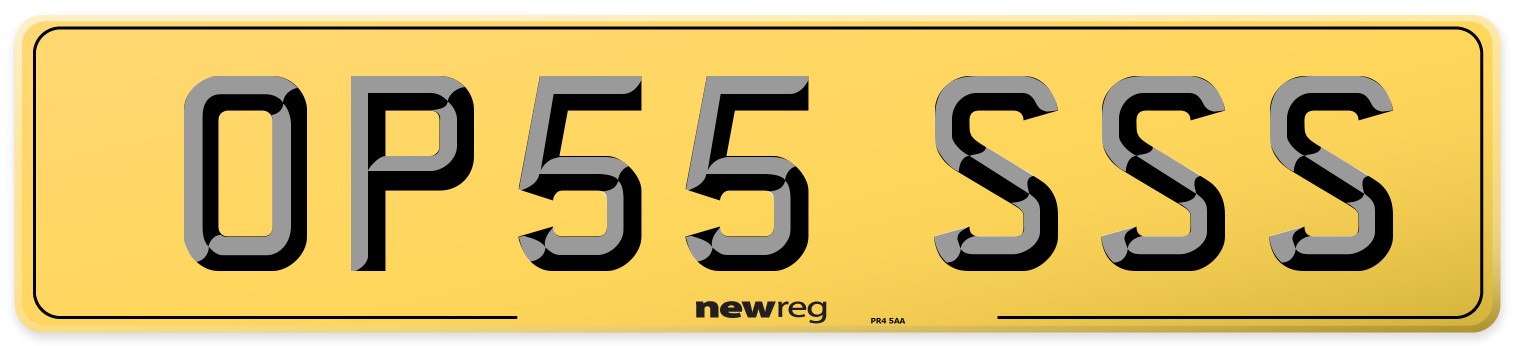 OP55 SSS Rear Number Plate