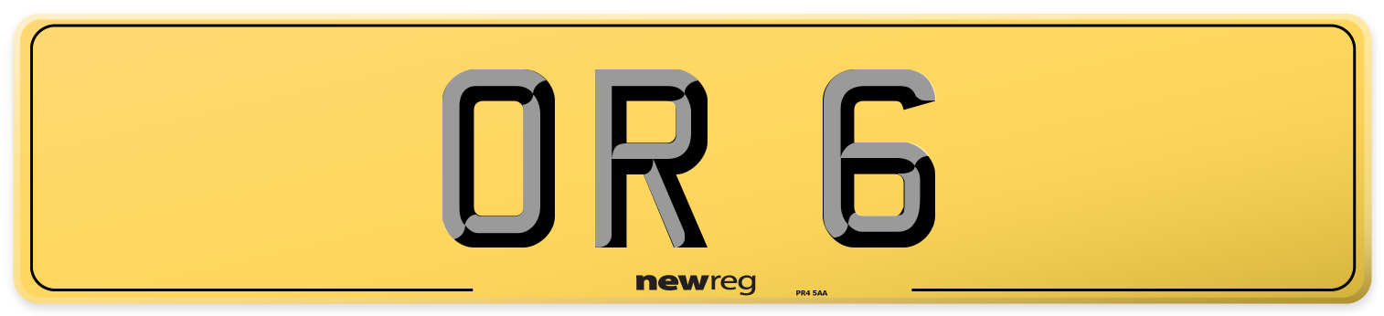 OR 6 Rear Number Plate