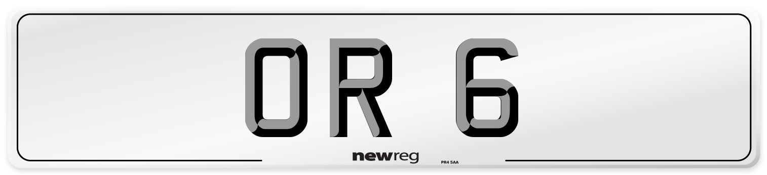 OR 6 Front Number Plate