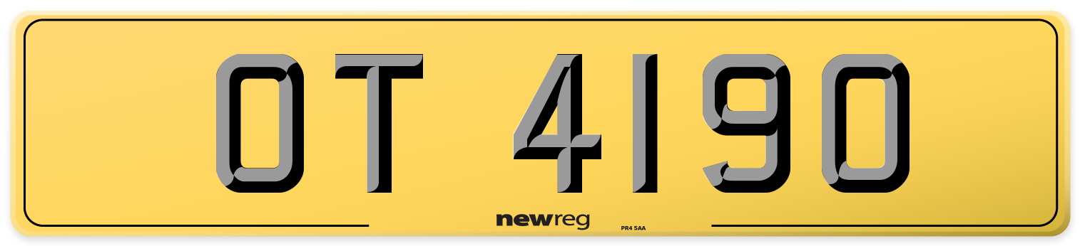 OT 4190 Rear Number Plate