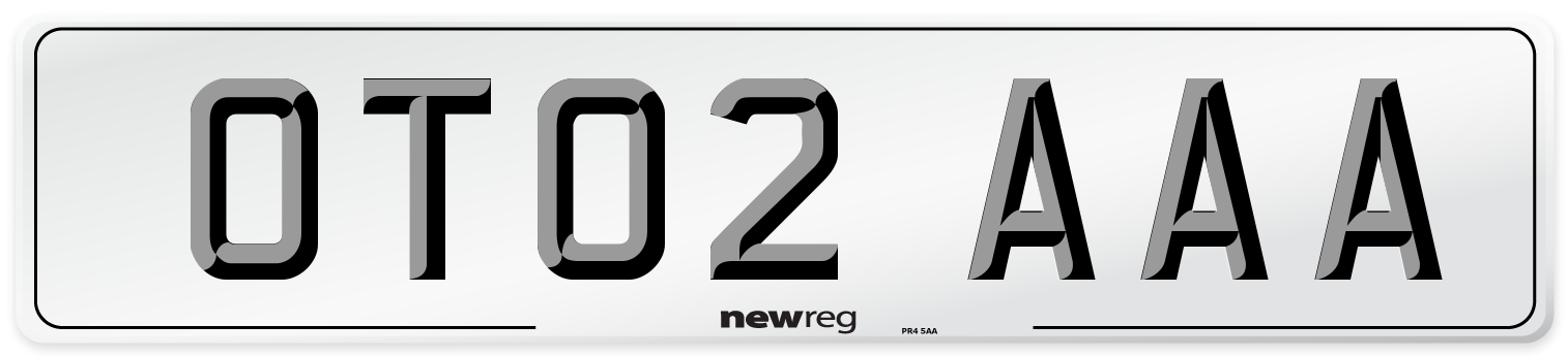 OT02 AAA Front Number Plate