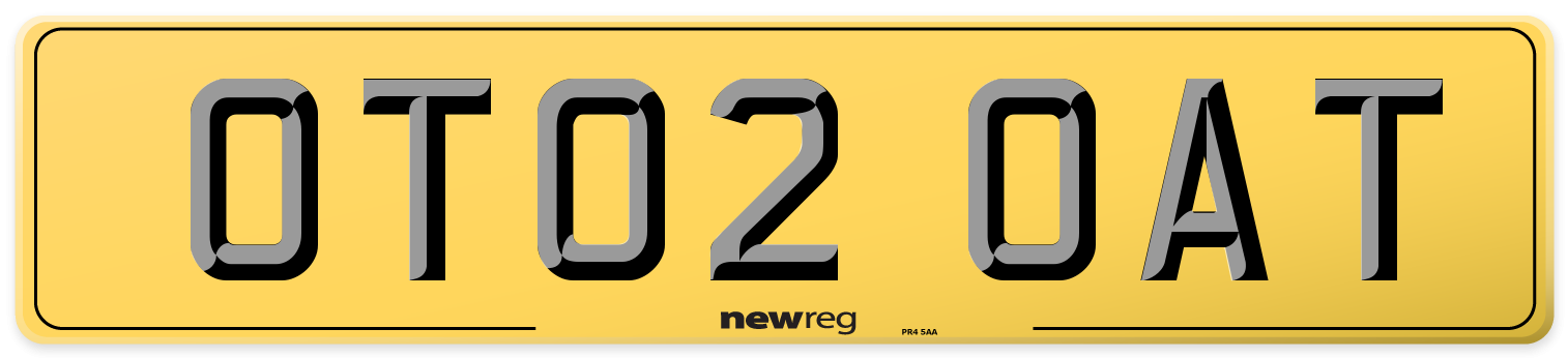 OT02 OAT Rear Number Plate