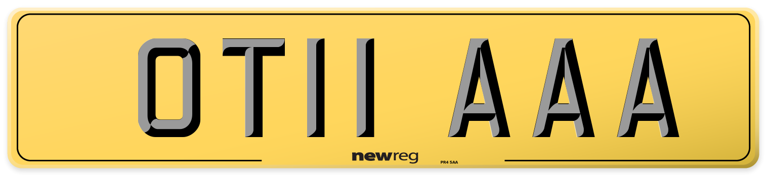 OT11 AAA Rear Number Plate