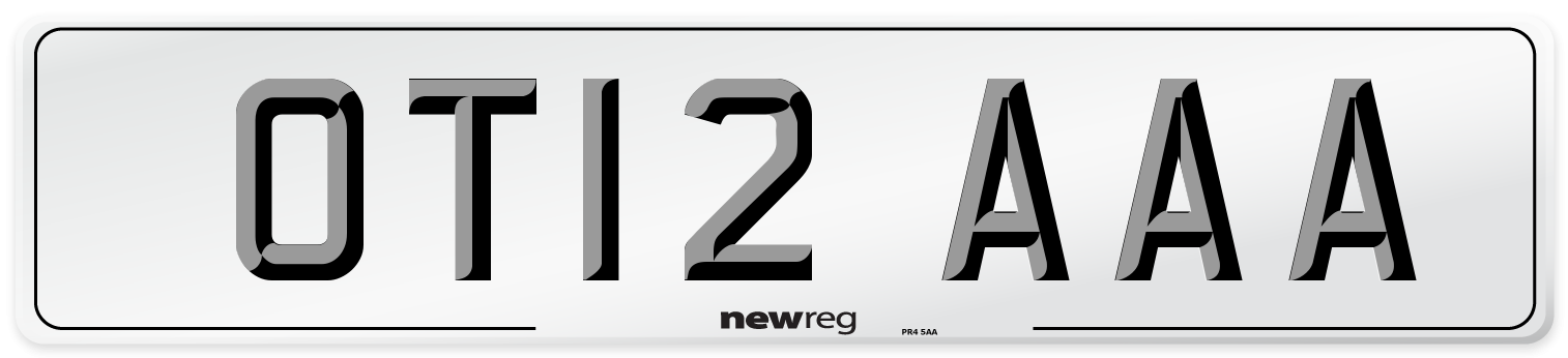 OT12 AAA Front Number Plate