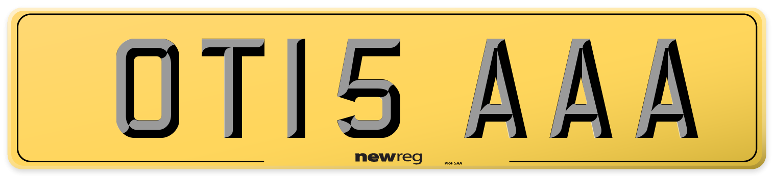 OT15 AAA Rear Number Plate