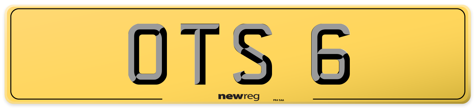 OTS 6 Rear Number Plate
