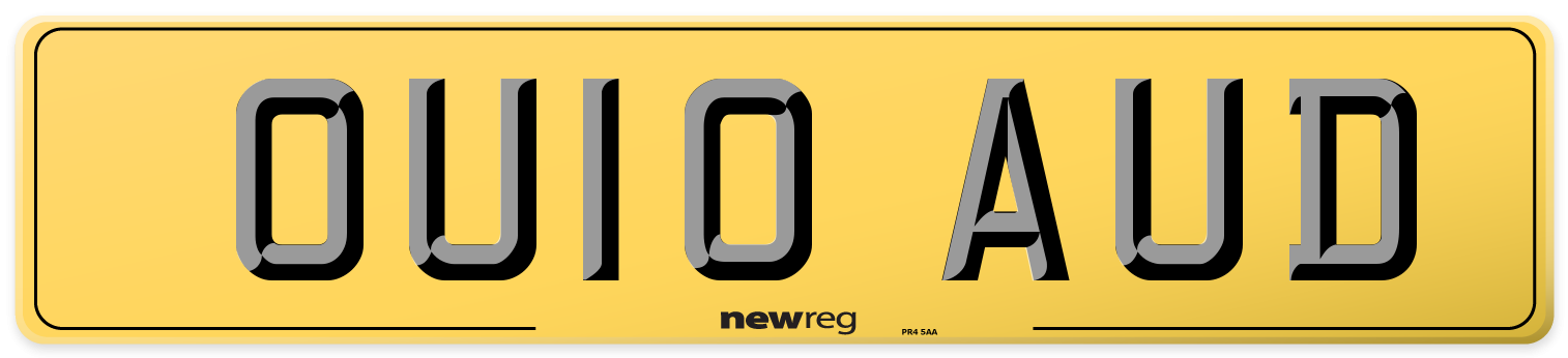 OU10 AUD Rear Number Plate