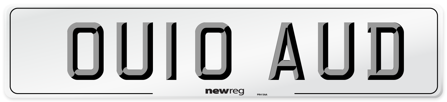 OU10 AUD Front Number Plate