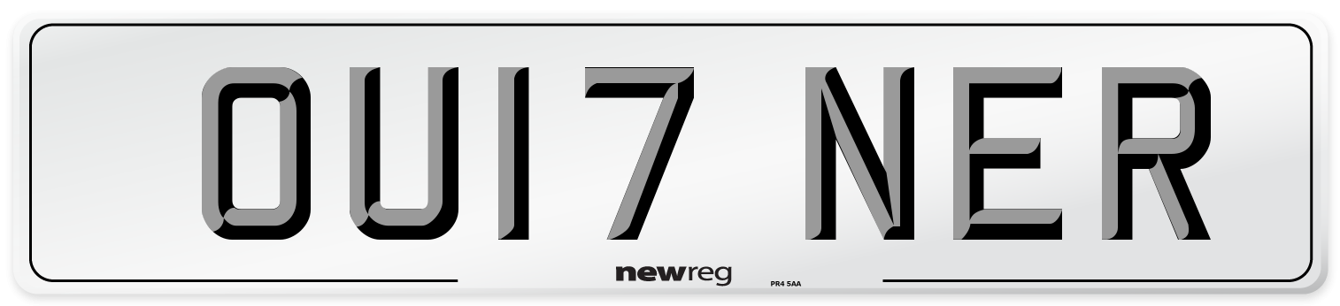 OU17 NER Front Number Plate