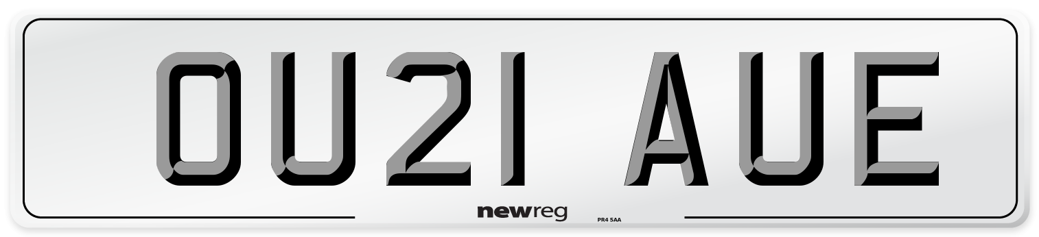OU21 AUE Front Number Plate