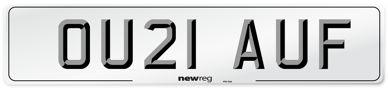 OU21 AUF Front Number Plate