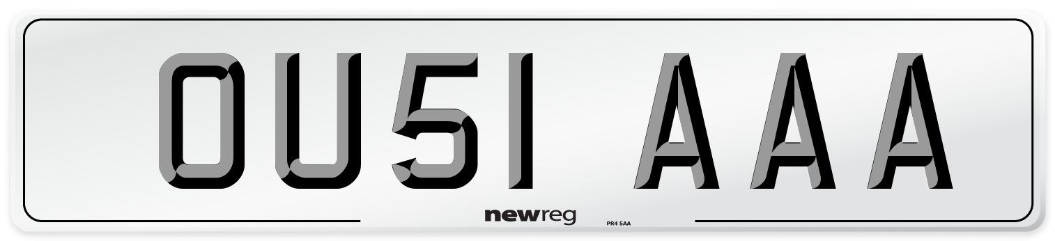 OU51 AAA Front Number Plate