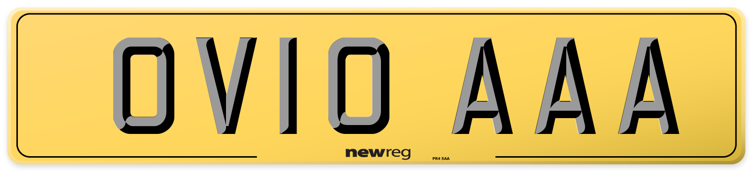 OV10 AAA Rear Number Plate
