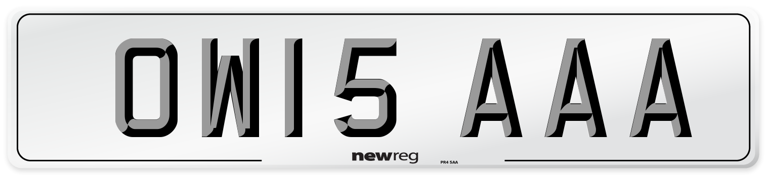 OW15 AAA Front Number Plate