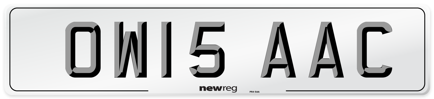 OW15 AAC Front Number Plate