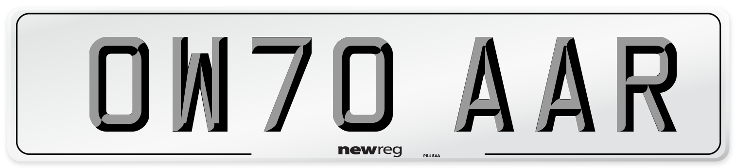 OW70 AAR Front Number Plate