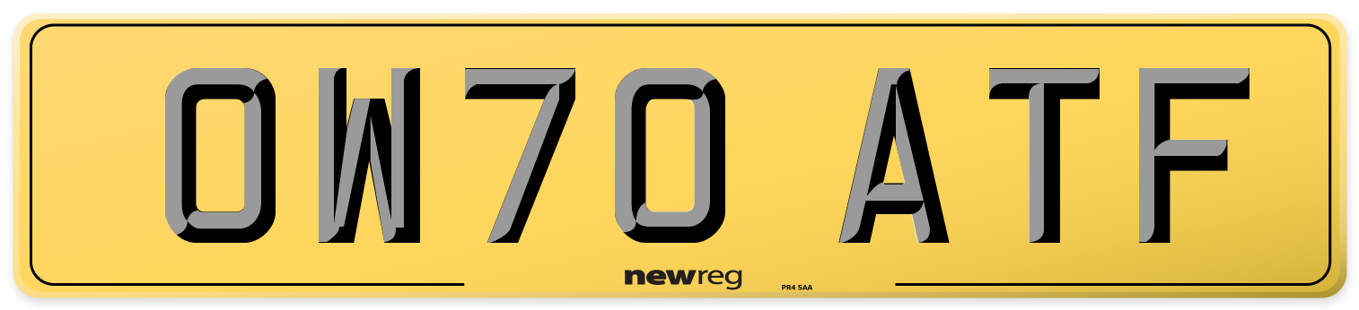 OW70 ATF Rear Number Plate