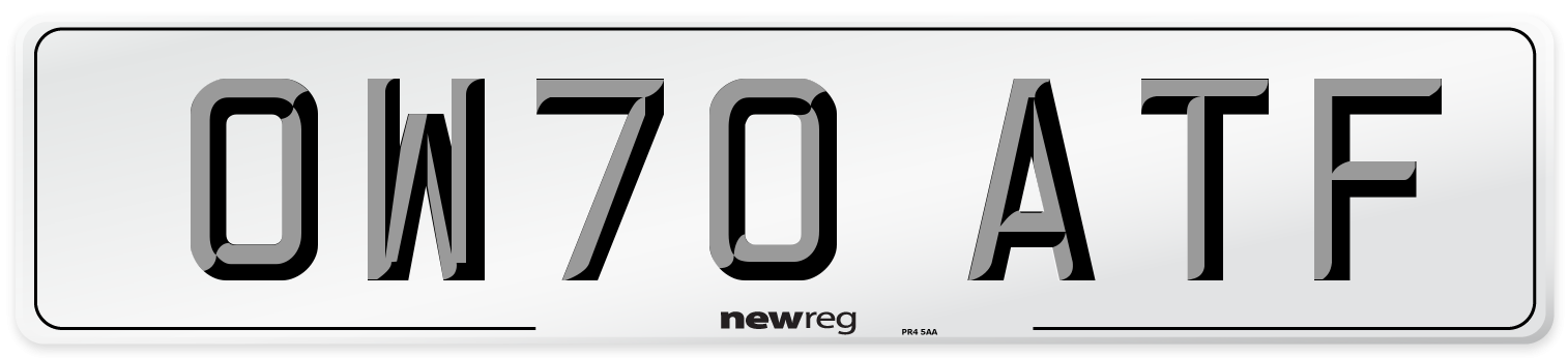 OW70 ATF Front Number Plate