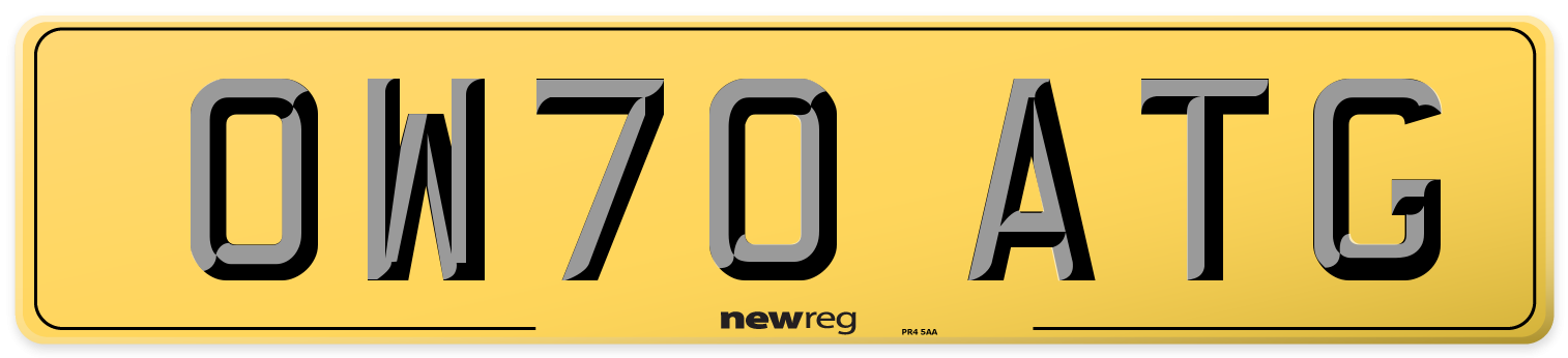 OW70 ATG Rear Number Plate