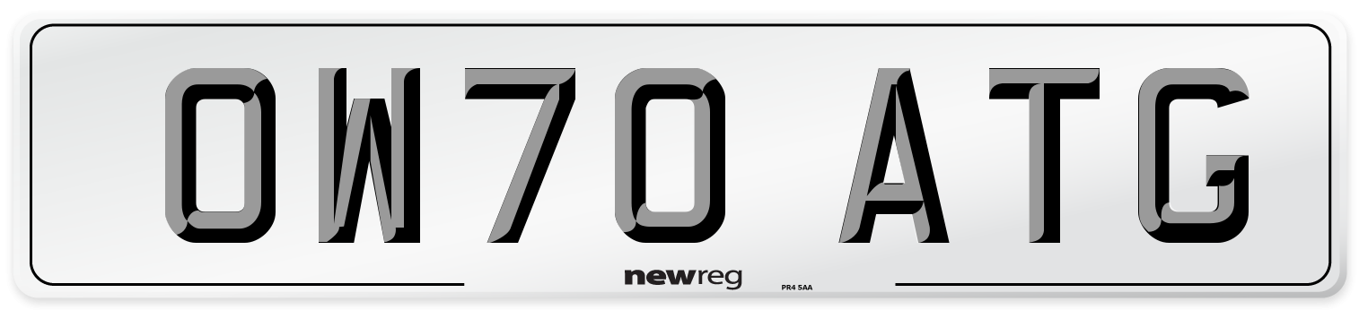 OW70 ATG Front Number Plate