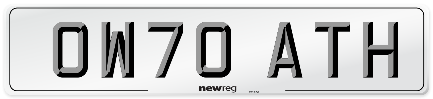 OW70 ATH Front Number Plate