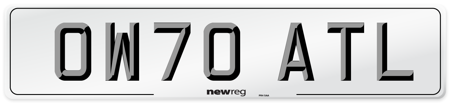 OW70 ATL Front Number Plate