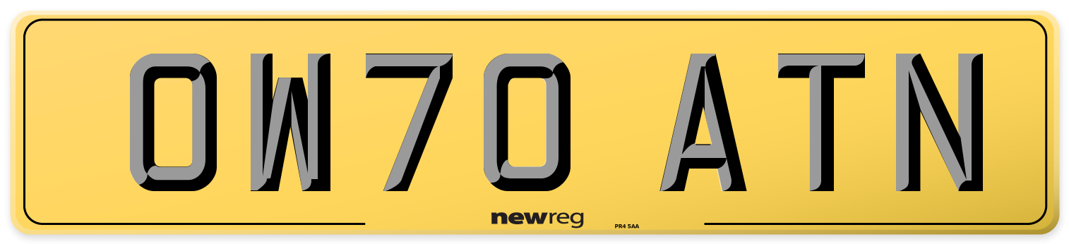 OW70 ATN Rear Number Plate