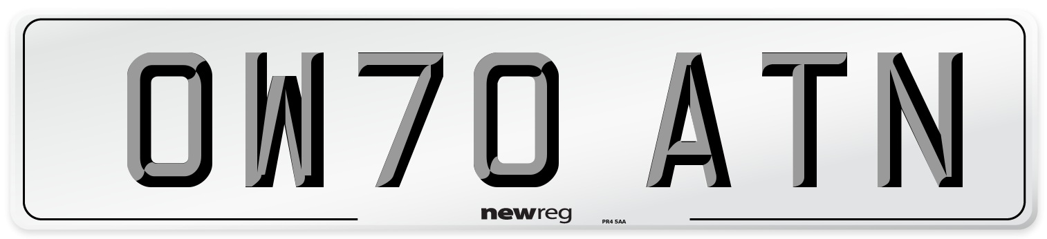 OW70 ATN Front Number Plate