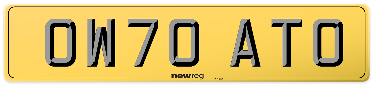 OW70 ATO Rear Number Plate