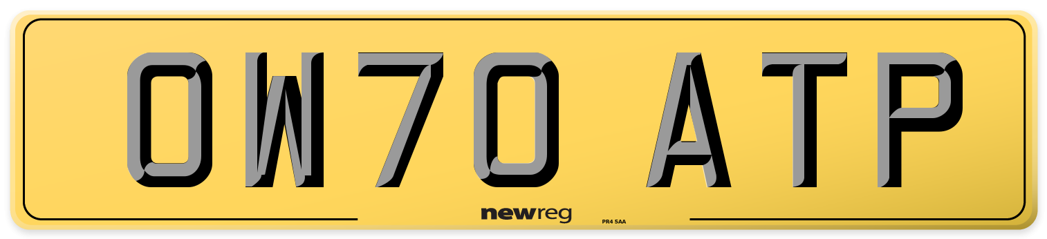 OW70 ATP Rear Number Plate