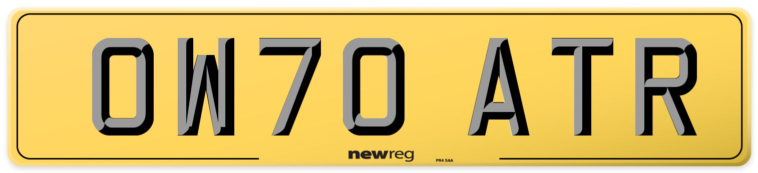 OW70 ATR Rear Number Plate